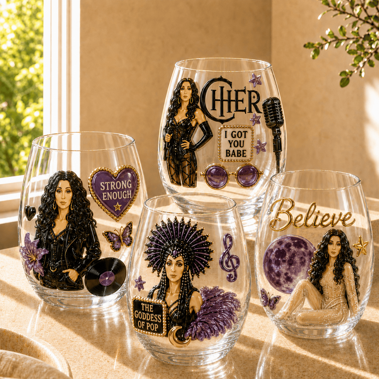 Premium CHER Wine Glass Cup TTTT