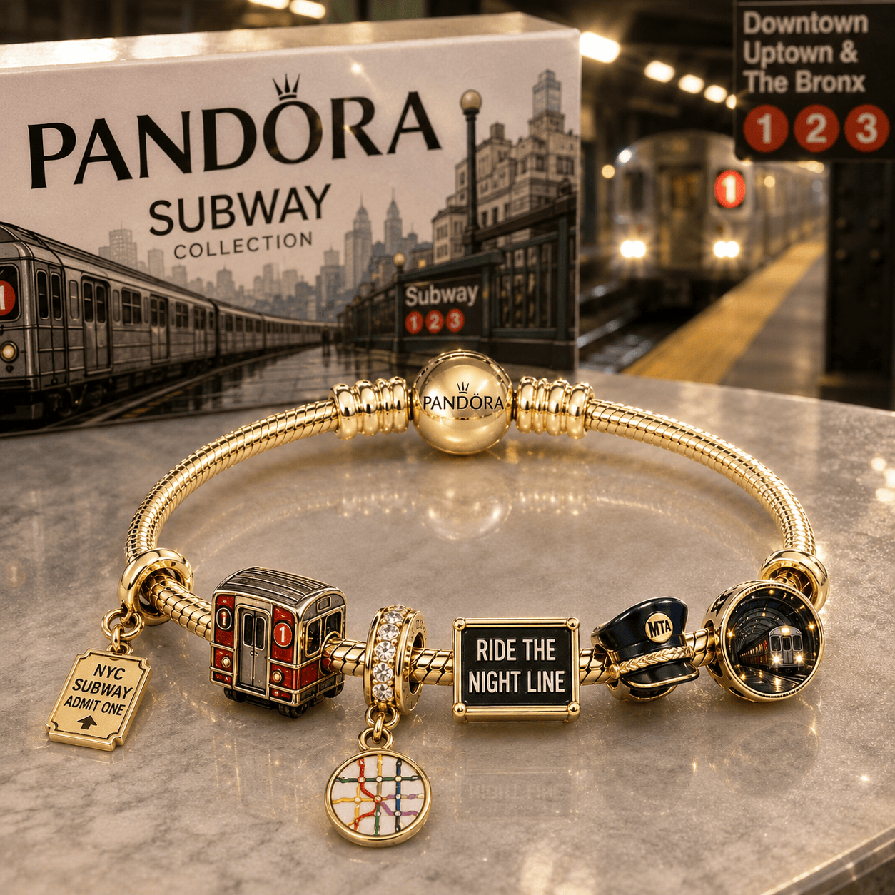 SBWY Gold Charm Bracelet Set PTT
