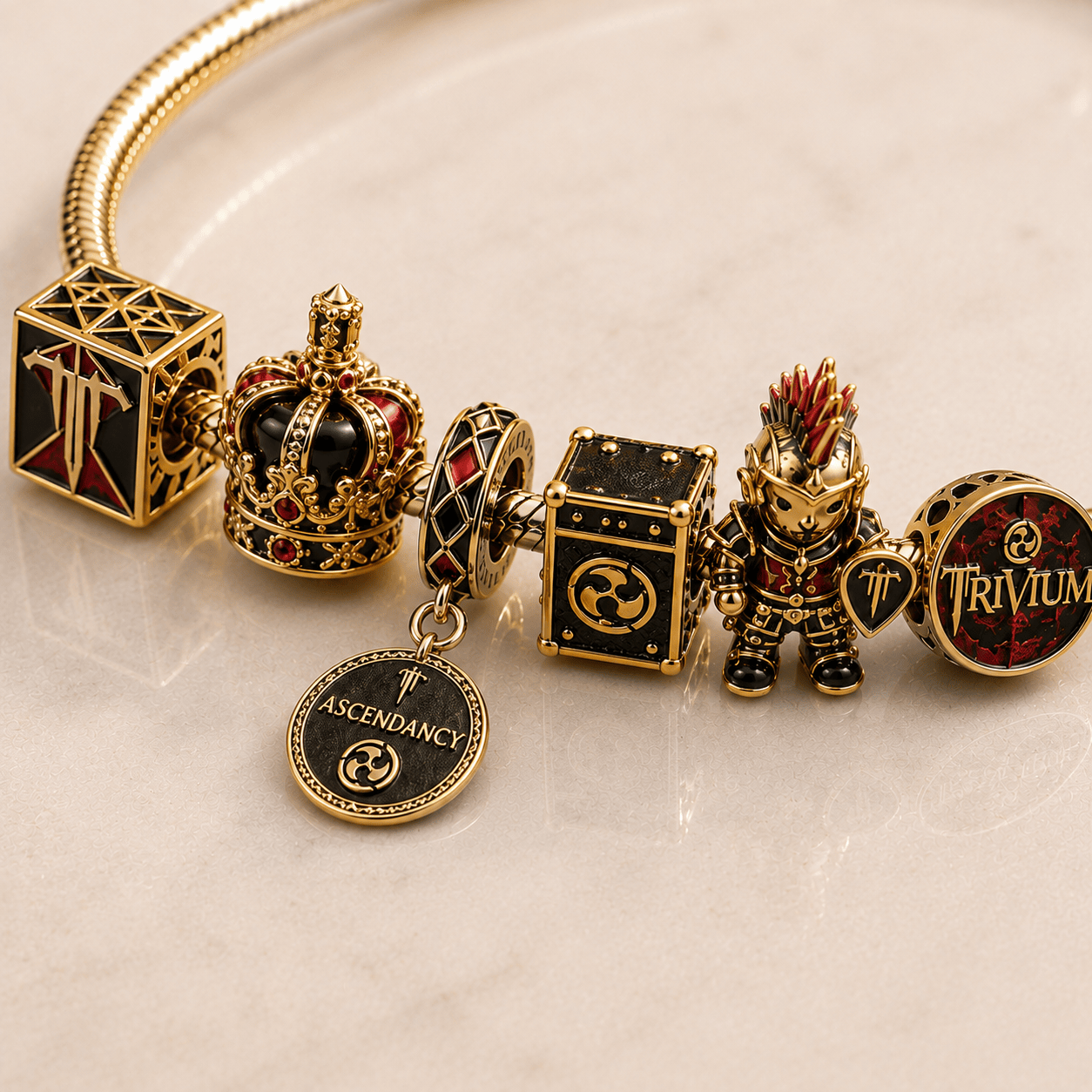 TVM Gold Charm Bracelet Set PTT