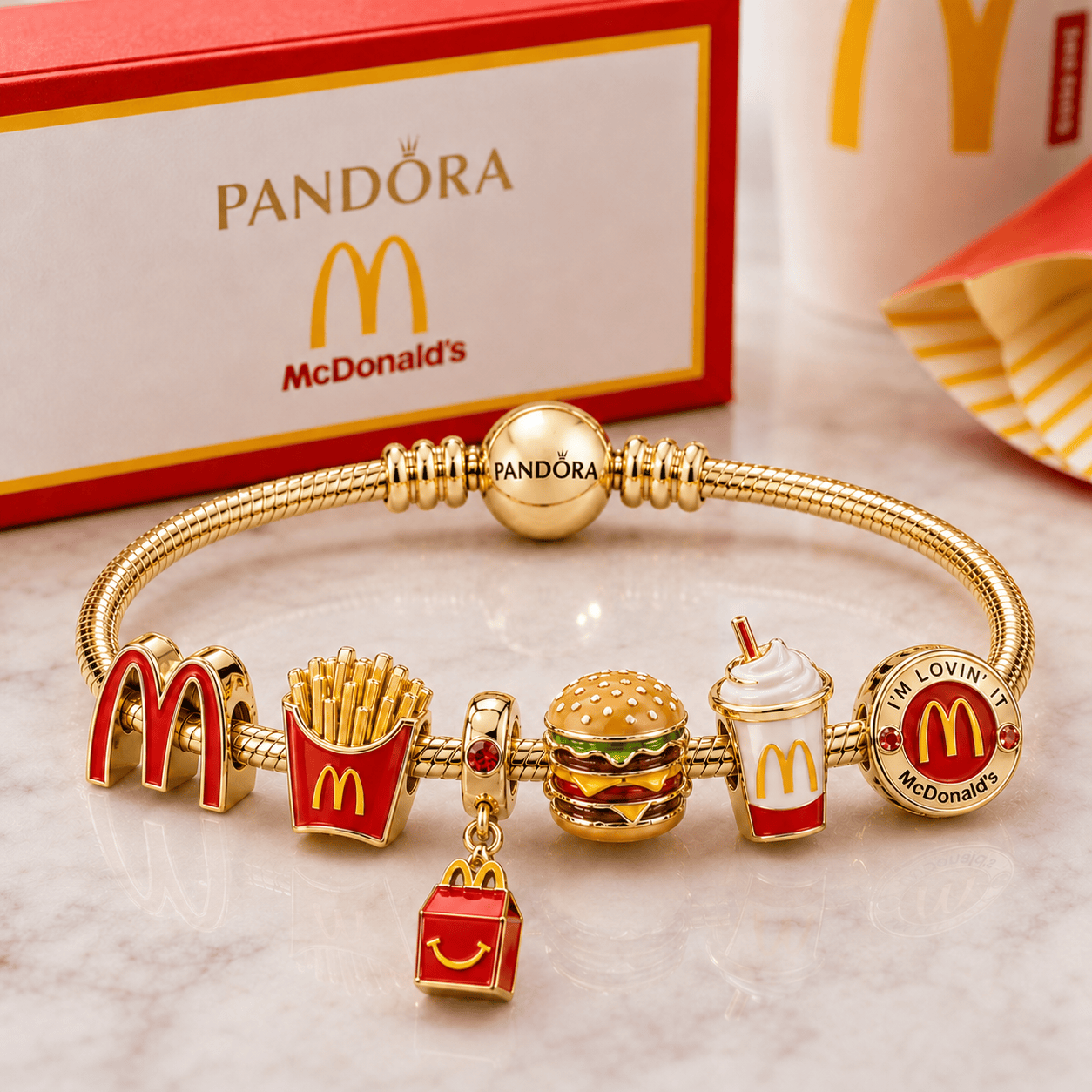 MDN Gold Charm Bracelet Set BMD