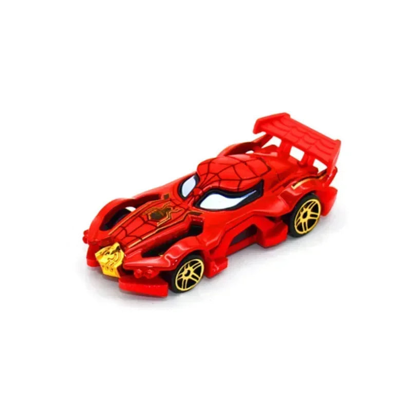 6Pcs/set Marvel Racing Cars Avengers Car Captain America Hulk Ironman Spiderman Venom Action Figures Kids Birthday Gift